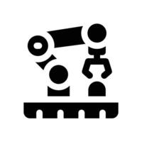 robot arm glyph icon. Strong and solid icon for websites and mobile apps. vector