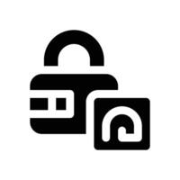 smart lock glyph icon. Strong and solid icon for websites and mobile apps. vector