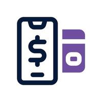 online payment duotone icon. Sleek and modern icon for websites and mobile apps. vector