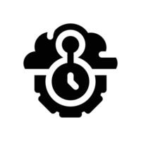 cloud processing glyph icon. Strong and solid icon for websites and mobile apps. vector