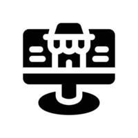 online store glyph icon. Strong and solid icon for websites and mobile apps. vector