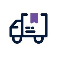 delivery truck dual tone icon. Sleek and modern icon for websites and mobile apps. vector