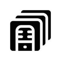 library glyph icon. Strong and solid icon for websites and mobile apps. vector