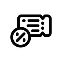 ticket line icon. Clean and minimalist icon for websites and mobile apps. vector