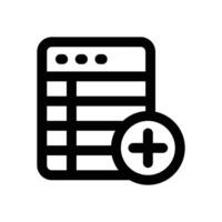 table data line icon. Clean and minimalist icon for websites and mobile apps. vector