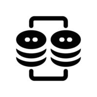 transfer server glyph icon. Strong and solid icon for websites and mobile apps. vector