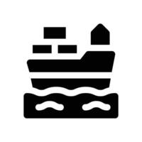 cargo glyph icon. Strong and solid icon for websites and mobile apps. vector