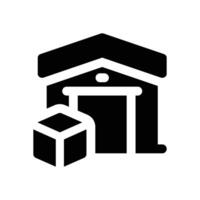warehouse glyph icon. Strong and solid icon for websites and mobile apps. vector