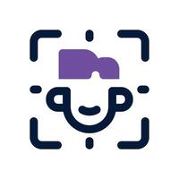 face recognition duotone icon. Sleek and modern icon for websites and mobile apps. vector