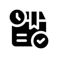 on time glyph icon. Strong and solid icon for websites and mobile apps. vector