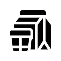 take away glyph icon. Strong and solid icon for websites and mobile apps. vector