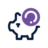 piggy bank dual tone icon. Sleek and modern icon for websites and mobile apps. vector