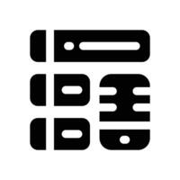 playlist glyph icon. Strong and solid icon for websites and mobile apps. vector