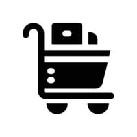 shopping cart glyph icon. Strong and solid icon for websites and mobile apps. vector
