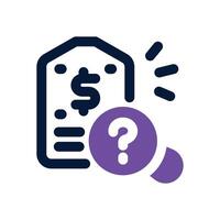 pricing dual tone icon. Sleek and modern icon for websites and mobile apps. vector