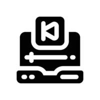 back glyph icon. Strong and solid icon for websites and mobile apps. vector