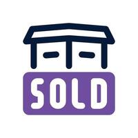 sold dual tone icon. Sleek and modern icon for websites and mobile apps. vector