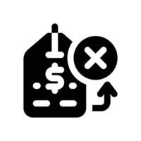 no sale glyph icon. Strong and solid icon for websites and mobile apps. vector