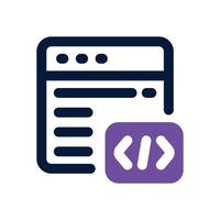 website coding dual tone icon. Sleek and modern icon for websites and mobile apps. vector