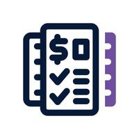 price list dual tone icon. Sleek and modern icon for websites and mobile apps. vector