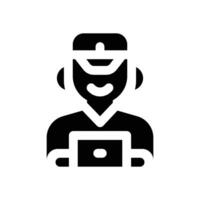 delivery man glyph icon. Strong and solid icon for websites and mobile apps. vector