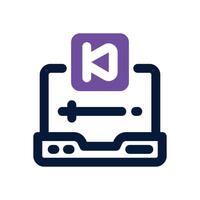 back dual tone icon. Sleek and modern icon for websites and mobile apps. vector