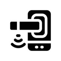 smart door glyph icon. Strong and solid icon for websites and mobile apps. vector