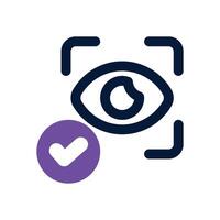 eye recognition duotone icon. Sleek and modern icon for websites and mobile apps. vector