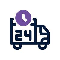 delivery 24 hour duotone icon. Sleek and modern icon for websites and mobile apps. vector