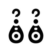 earrings glyph icon. Strong and solid icon for websites and mobile apps. vector