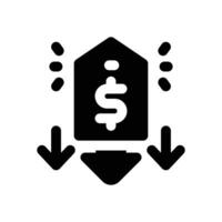 low price glyph icon. Strong and solid icon for websites, mobile interfaces, presentations, and visual branding. High quality and easy to edit. vector