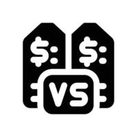 price comparison glyph icon. Strong and solid icon for websites and mobile apps. vector