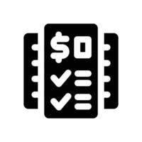 price list glyph icon. Strong and solid icon for websites and mobile apps. vector
