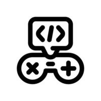 gaming code line icon. Clean and minimalist icon for websites and mobile apps. vector
