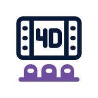 4d cinema duotone icon. Sleek and modern icon for websites and mobile apps. vector