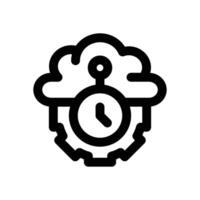 cloud processing line icon. Clean and minimalist icon for websites and mobile apps. vector