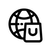 global market line icon. Clean and minimalist icon for websites and mobile apps. vector