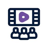 bioskop duotone icon. Sleek and modern icon for websites and mobile apps. vector