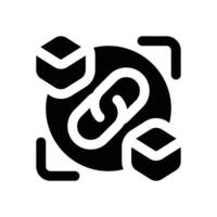 link chain glyph icon. Strong and solid icon for websites, mobile interfaces, presentations, and visual branding. High quality and easy to edit. vector