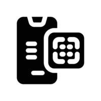 qr code glyph icon. Strong and solid icon for websites, mobile interfaces, presentations, and visual branding. High quality and easy to edit. vector