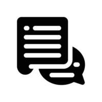 speech bubble glyph icon. Strong and solid icon for websites and mobile apps. vector