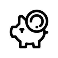 piggy bank line icon. Clean and minimalist icon for websites and mobile apps. vector