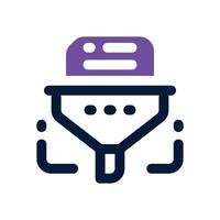 funnel duotone icon. Sleek and modern icon for websites and mobile apps. vector