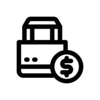 shopping bag line icon. Clean and minimalist icon for websites and mobile apps. vector