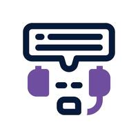 call center agent duotone icon. Sleek and modern icon for websites and mobile apps. vector