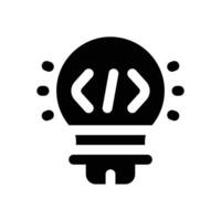 idea coding glyph icon. Strong and solid icon for websites and mobile apps. vector