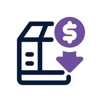dumping price dual tone icon. Sleek and modern icon for websites and mobile apps. vector