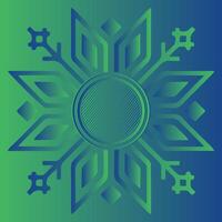 A green flower mandala Design on a green gradient background vector