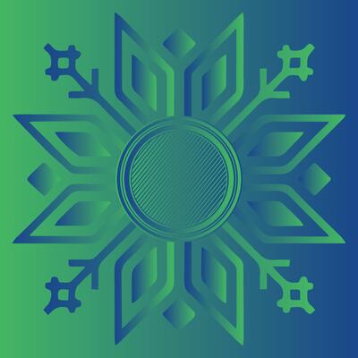 A green flower mandala Design on a green gradient background