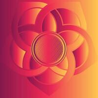 red and yellow gradient of simple abstract mandala frame background template with modern design, elegant and beauty with gradient colors vector